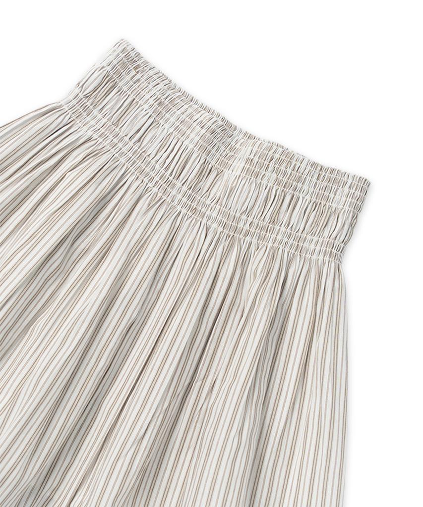 Without Summer Striped Flare Skirt_Ivory