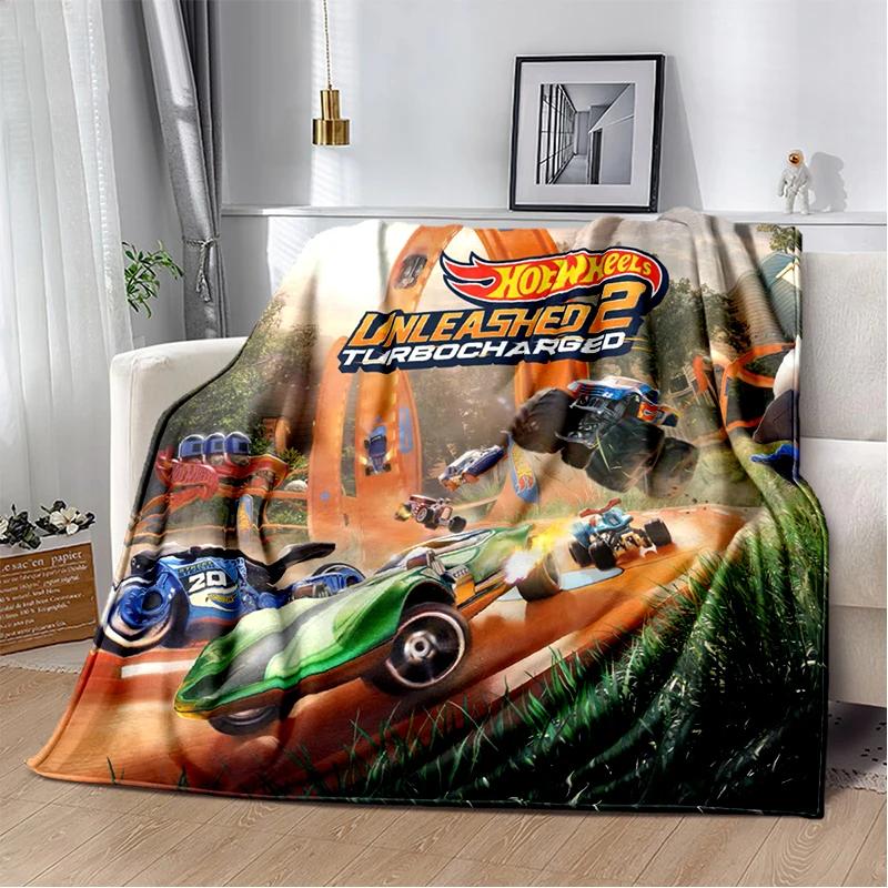 

2025 New new H-Hot Wheels Racing Car Cartoon Flannel Blanket,Soft Throw Blanket for Home Bedroom Bed Sofa Travel Cover Kid Gift 100x150cm