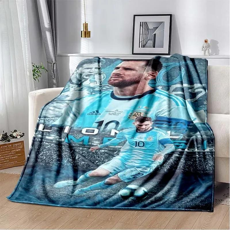 Football Superstar L-Leo-Messi-i Flannel Adult and Children's Blanket Sofa Bed Decoration Blanket Portable Blanket Gift