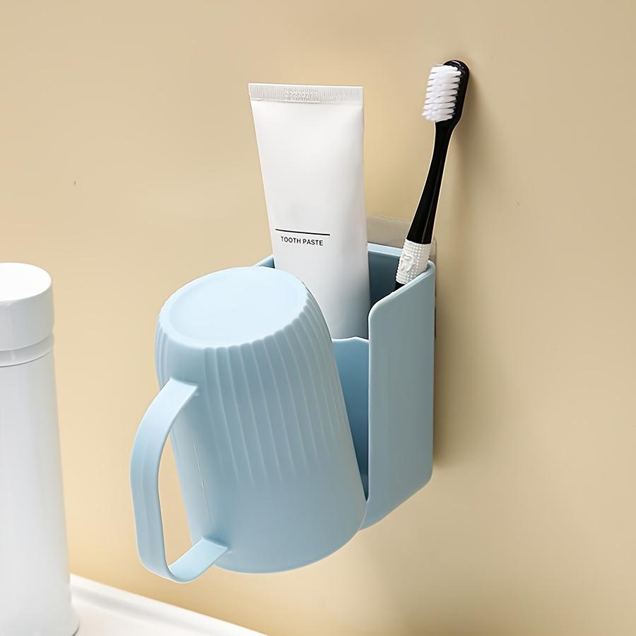 Two-In-One Toothbrush Holder Set for The Bathroom, Including Toothpaste, Rinsing Cup, And Wall-Mounted Toothbrush Holder.