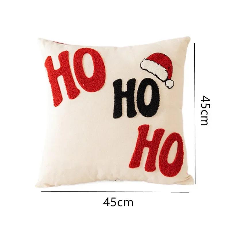 Towel Embroidery Christmas Pillowcase Home Living Room Sofa Cushion Pillowcase Home Christmas Decoration