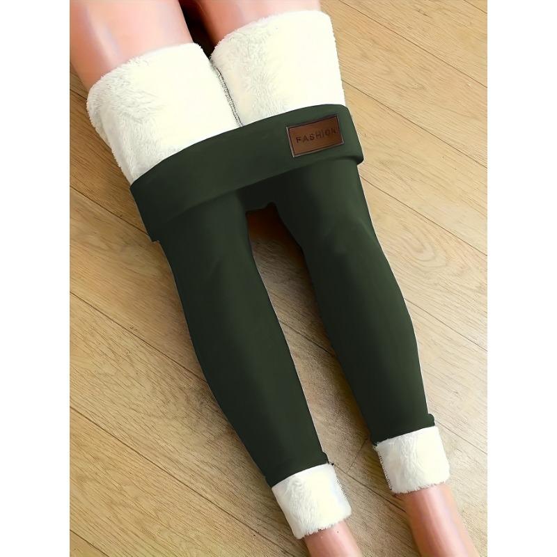 Plush Lined Thermal Pants High Waist Tights For Winter Fleece Leggings