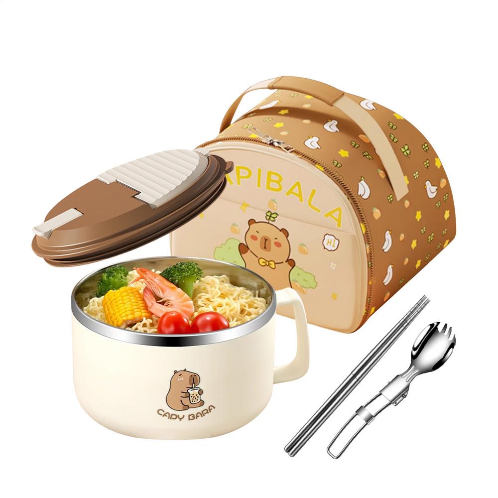 Noodle Bowl Set 1300ml Capybara Soup Bowl Microwave Safe Large Capacity Tableware For Everyday Dining Soup Noodle Salad Cereal
