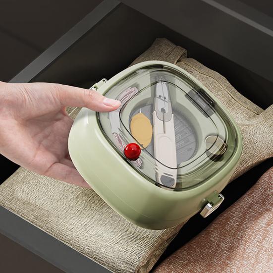 Portable Sewing Kit Magnetic Needle Holder Box Travel Sewing Tools Box Includes 16 Colors Threads Scissors Tape Measure Thimble for Hand Sewing Home