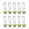 10Pcs Colorful Acrylic Butterfly Shower Curtain Rings Rusts Resistant Decorative Curtain Hooks for Bathroom Accessories
