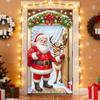 Christmas Door Cover Decorations Santa Claus Send Gift Background Banner for Indoor Outdoor Home Porch Holiday Decor Supplies