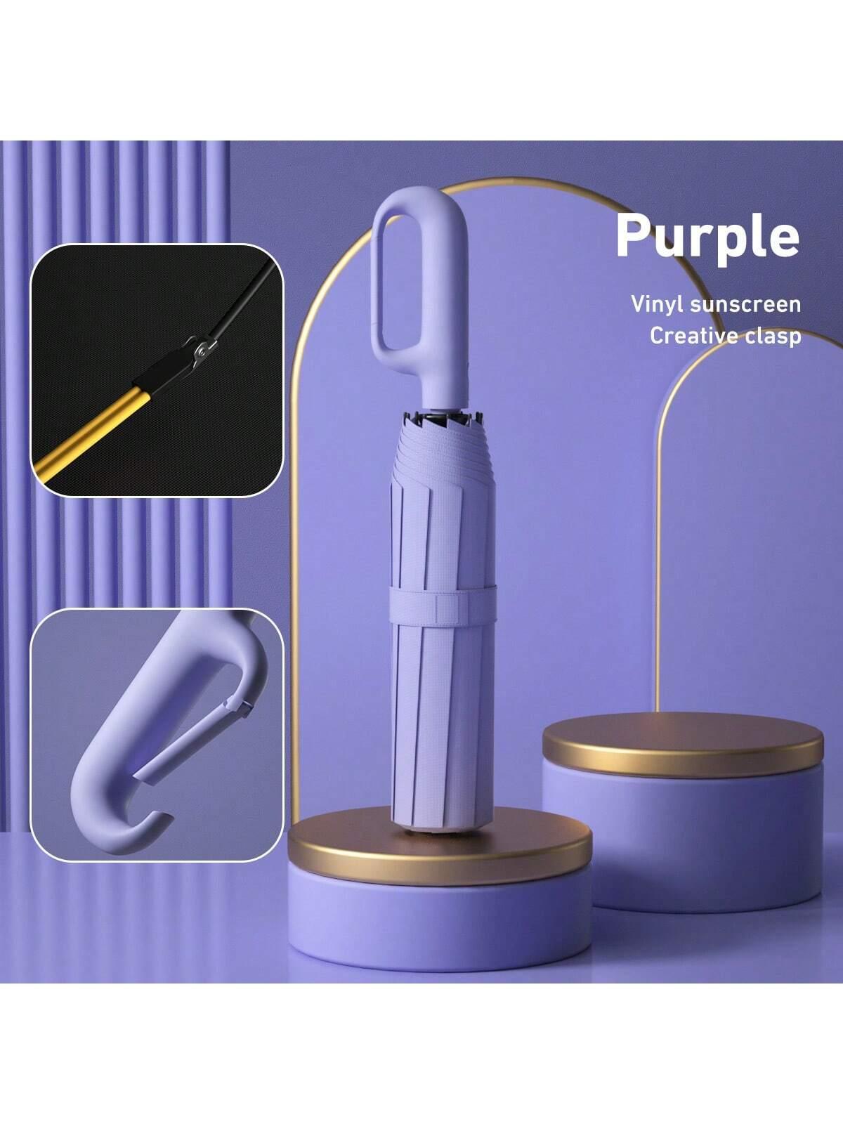 

Зонт складной полностью автоматический с одной ручкой и пряжкой, удобный для переноски, более крупный, толстый и прочный. Подходит для мужчин и женщин, портативный и ветрозащитный metal-fiber composite&10K