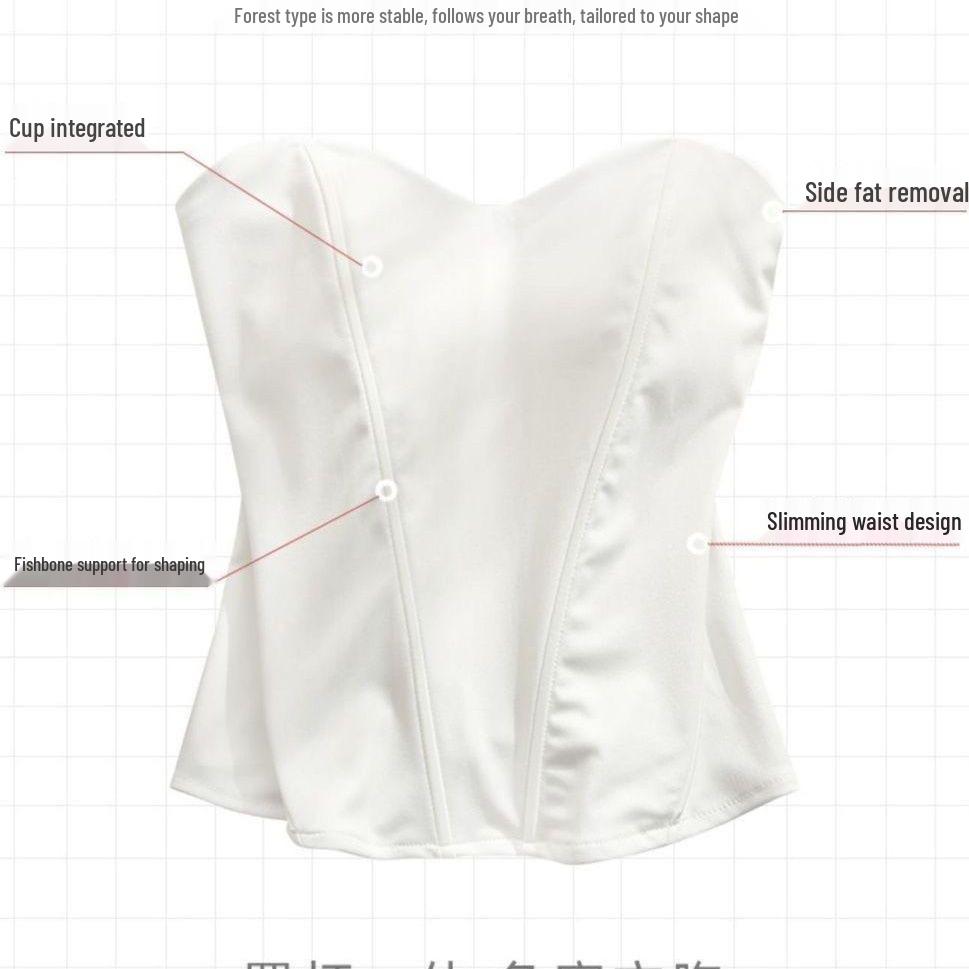Sexy Schlankmachendes Fischgräten-Bralette: Weste im europäischen und amerikanischen Stil mit hoher Taille, Brustpolstern und rutschfestem Streifenkorsett