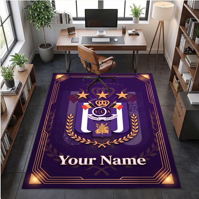 Crystal Velvet Rug Anderlecht FC Print Custom Name Text Floor Mat Home Decor
