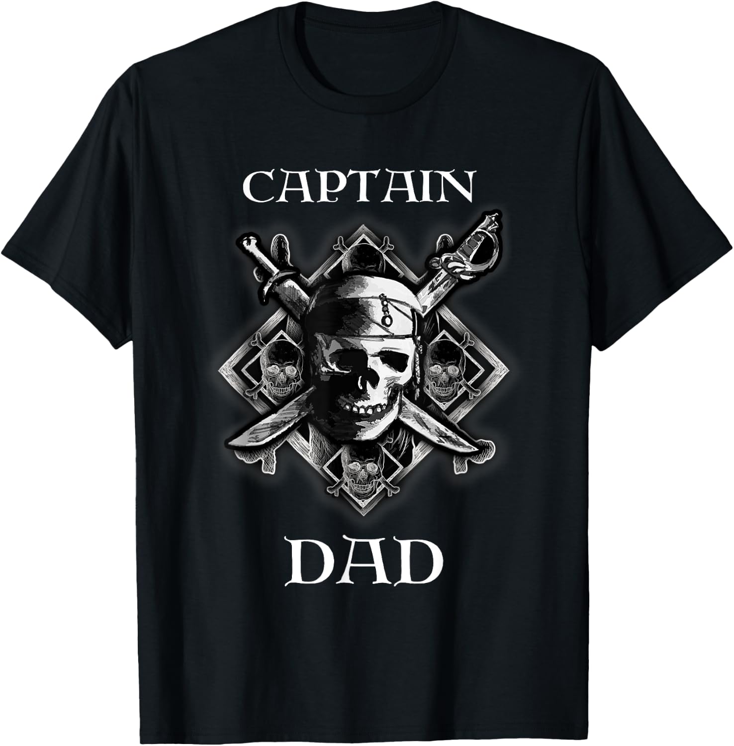 Captain Dad Pirate Funny Father s Day Sailor Gift T-Shirt Unisex T-Shirt XXXXL