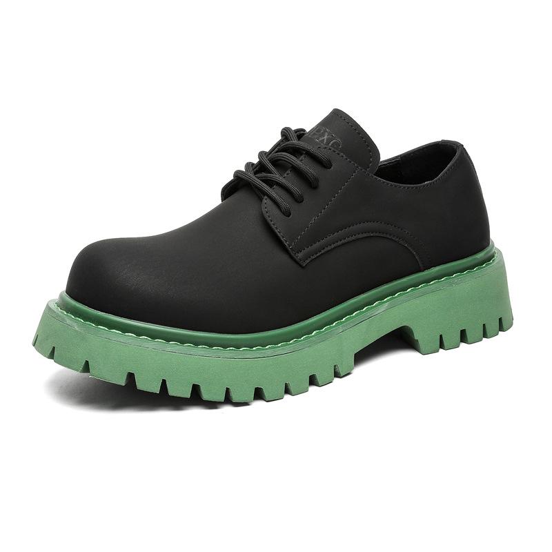 

Новая ниша с загнутыми вверх головками, увеличивающими рост, туфли дерби с круглым носком, мужская мода, уличная съемка, обувь для молодых мужчин и женщин, увеличивающая рост 44329-J 44 чёрный