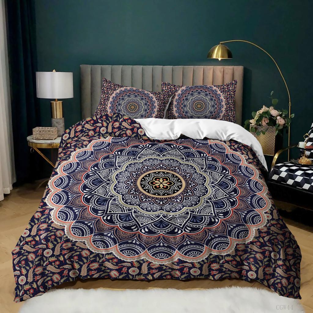 Ethnic Bohemian Kit 3D Digital Printing Bed Three-Piece Set Quilt Cover Pillowcase