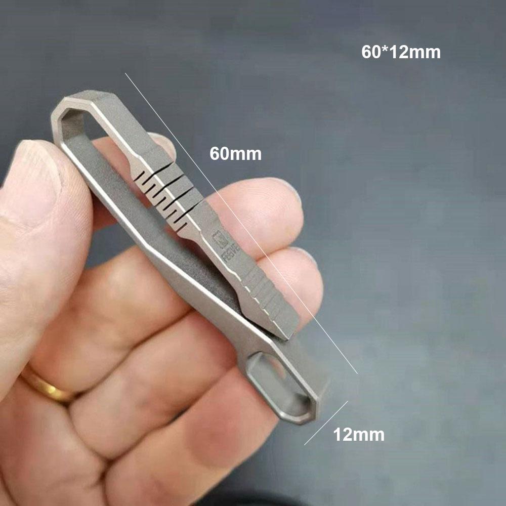 Lightweight Titanium Alloy Key Ring Multifunction Grey Hanging Webbing Buckle Quick Draw Outdoor Belt Clip Keychain