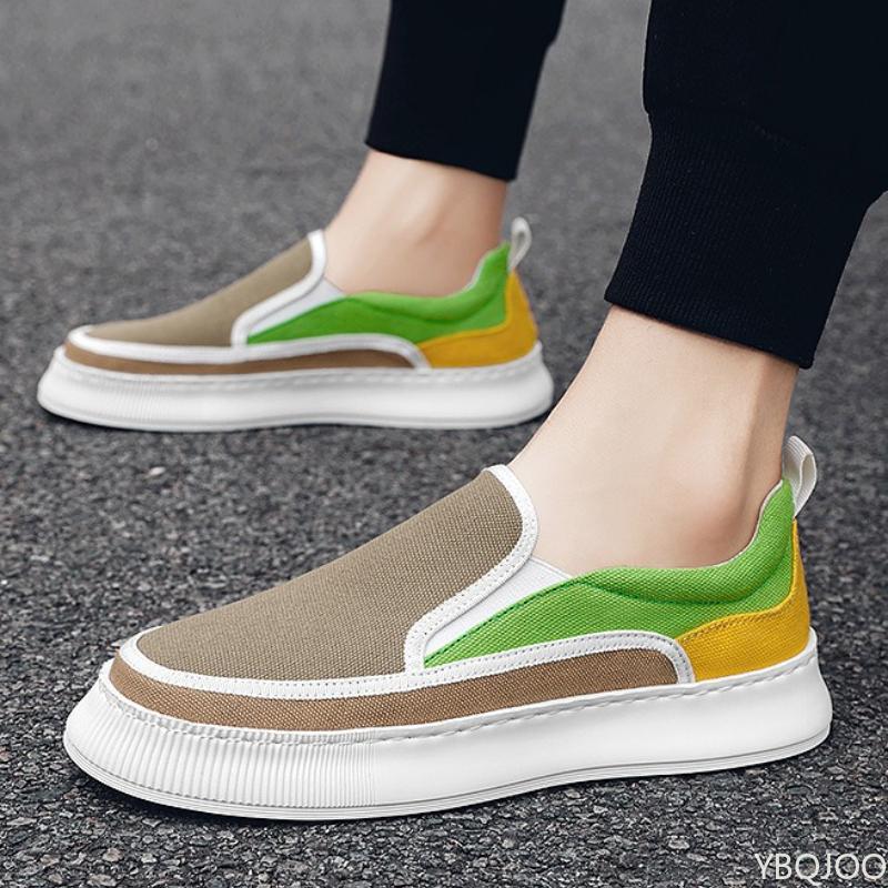Spring and Autumn Fashionable Breathable Casual Anti Slip Work Men's Shoes Black Flat Bottomed One Foot Sports Men's Board Shoes