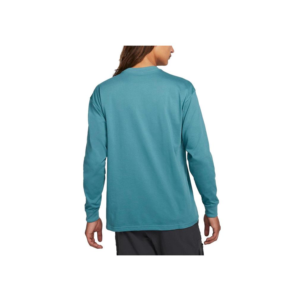 Nike Logo Embroidered Crew Neck Long Sleeve T-Shirt Men Tops Blue Green DR7753-379
