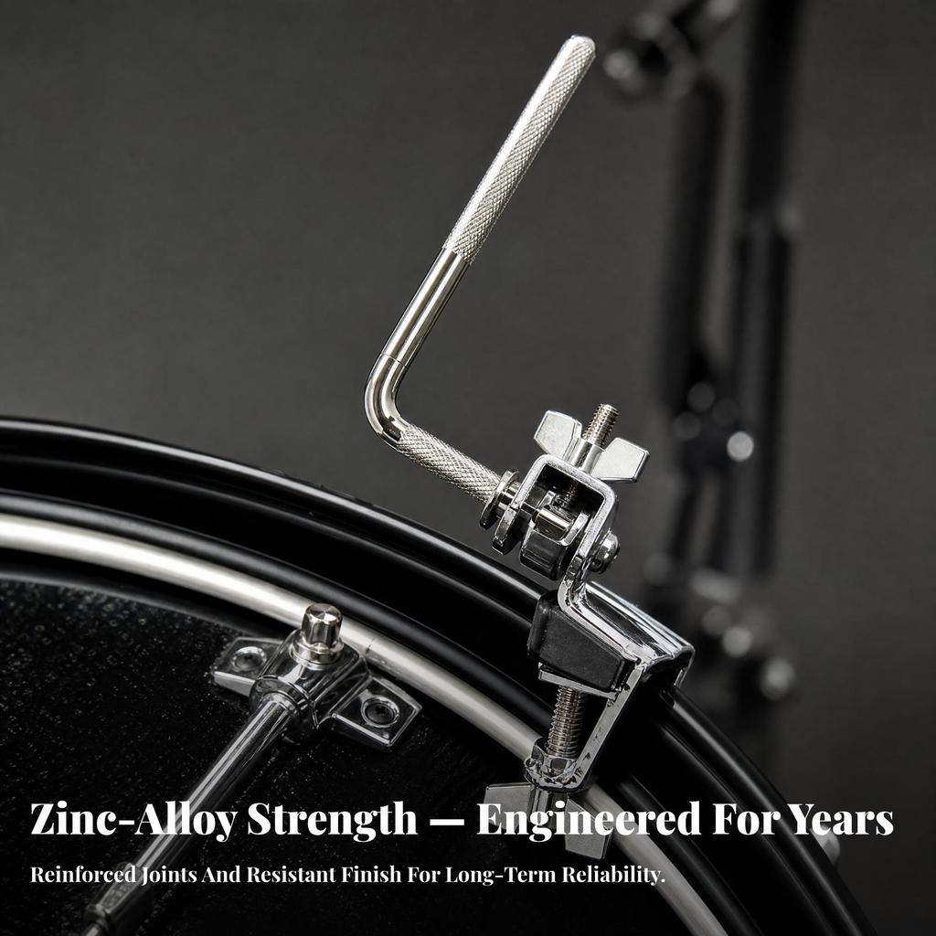 Long-Lasting Bass Drum Hoop Clamp with Mounting Rod Secure Zinc-Alloy