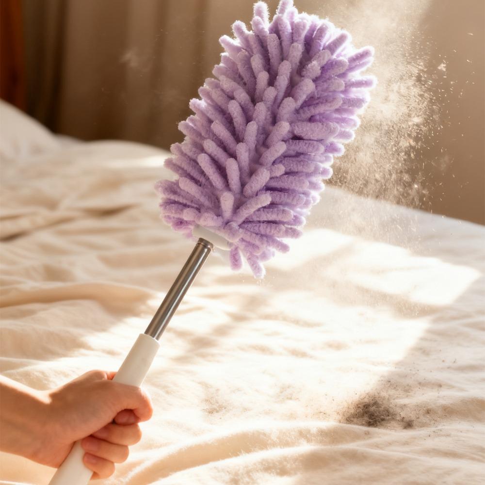 2pcs Extension Pole Handheld Duster Washable Washable Duster Practical Telescopic Duster Office