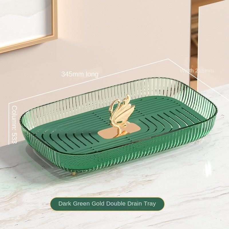 

Creative Tray Organizer Kitchen Bathroom Cosmetics Storage Home Living Room Tray Rectangular Tea Fruit Tray Desktop Storage