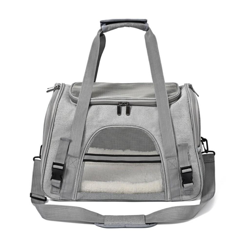 Sturdy Soft Sided Pet Carrier Collapsible Portable Cat Bag Adjustable Shoulder Strap Breathable Dog Carrying Case Puppy
