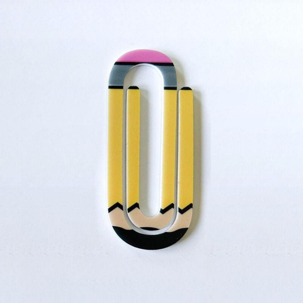 3Pcs/set Acrylic Paperclip Bookmark Classroom Theme Document Bookmark Paper Clips  Note Decor