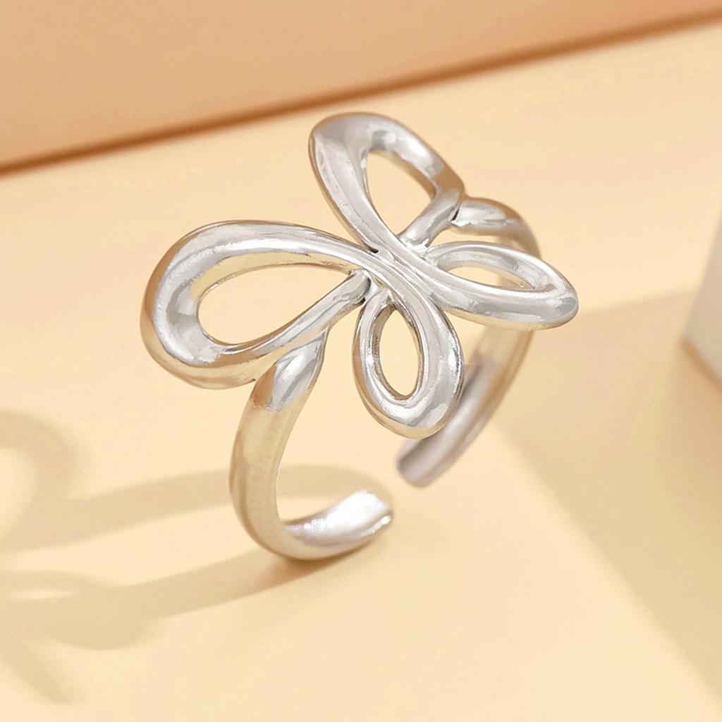 Stainless Steel Fairy Butterfly Gold Open Ring for Women - Non-Fading, Sweet Gift for Best Friends