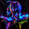 VIKAMA Wolf Totem Tapestry Vibrant Living Room Feature Wall for Trendy Gaming Rooms  Music Rooms