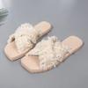 Mode Neue Böhmische Resort-Slipper 36-43 Damen Sommer Komfort Strand-Sandalen Kreuzquasten-Sandalen Slipper Damen Sandalen Slipper