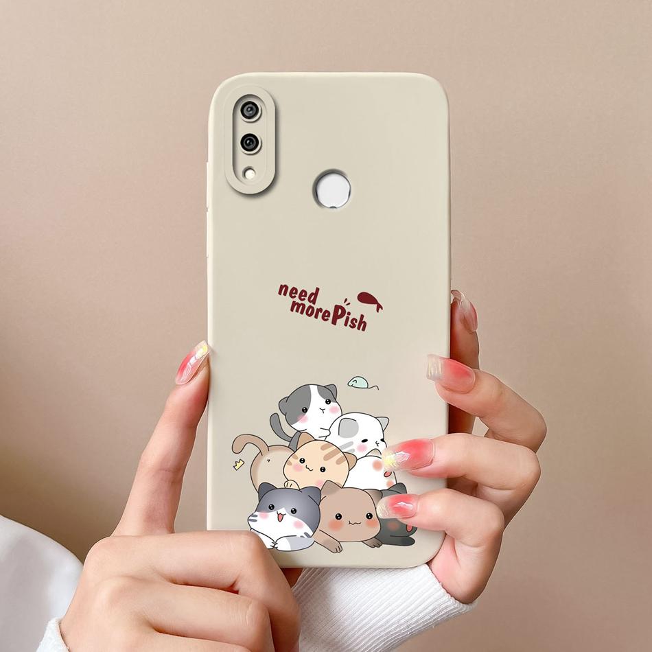 For Huawei Y9 Prime 2019 Phone Case Full Protection Cover For Huawei Y9S Y9A Cute Cartoon Liquid Silicone Anti Drop Bumper Coque