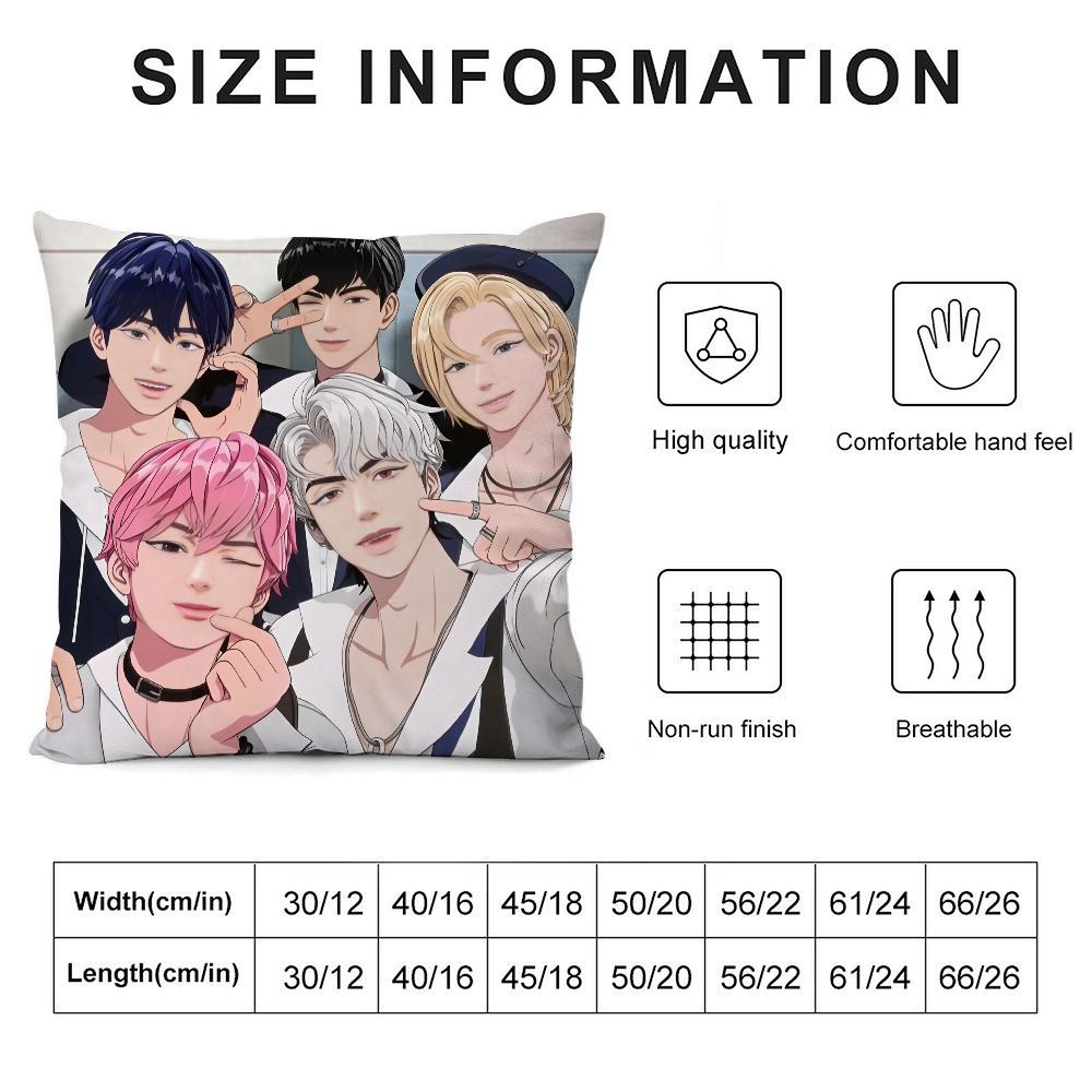 Kpop Style P-Plave Pillow Case 3D Print Polyester Fiber 40*40 Cm Home Sofa Throw Pillow Cover Decoration Festival Gift