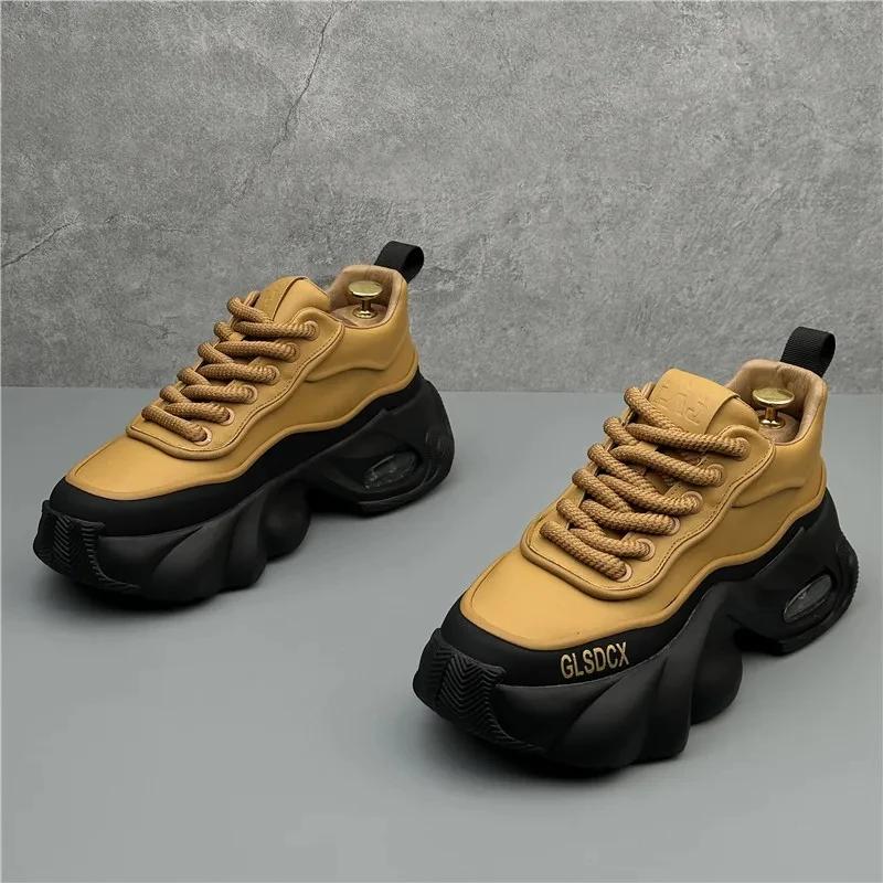Modedesigner-Stil Herrenschuhe Herbst Winter Bequeme Herren Dick Plateau Sneakers Mode Freizeitschuhe Sportschuhe Tenis