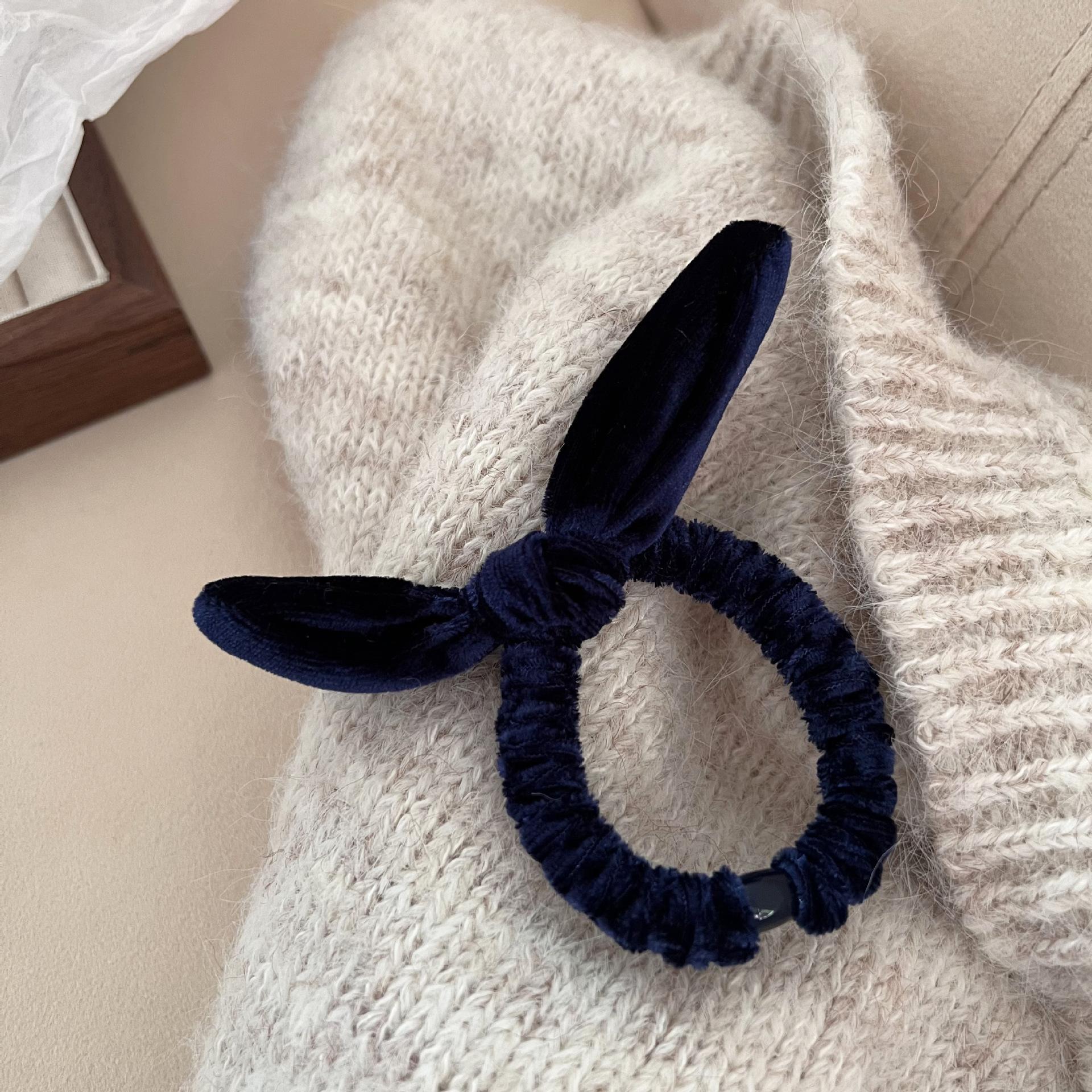 

Винтажные кроличьи ушки бархатные резинки для волос милые девушки веревка для волос конский хвост осень зима женские резинки для волос аксессуары для волос One Size