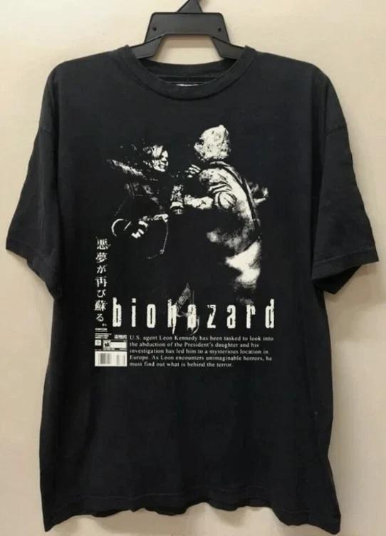 Resident Evil Biohazard T Shirt Leon Kennedy Vintage Goth Emo Grunge Y2K Graphic 2XL