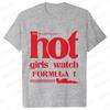 Hot Girls Watch Formula Racing Car Pattern T-shirts Women Clothing Fashion Casual Graphic Tops Trend Harajuku Short Sleeve Tees