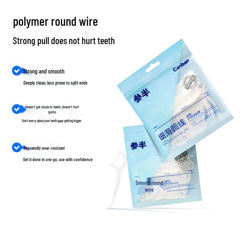 

Зубочистки с зубной нитью Canban с круглым сечением, 100 штук