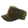 Retro Chinese Fabric Red Star Cotton Unisex Military Hats Army Cap Green Flat Patrol