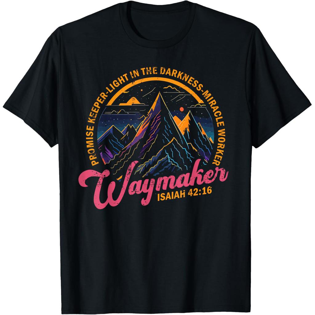 Waymaker Worker Promise Keeper Christian T Shirts Men Pure Cotton Humor Streetwear Tee Shirt Short Sleeve Unisex Loose Clothing