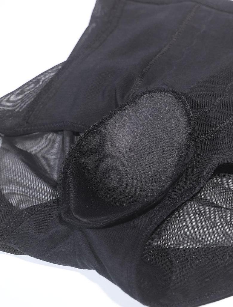 Pánské spodní prádlo s vysokým pasem pro kontrolu bříška s 3D U-tvarovaným pouzdrem a designem pro zvednutí hýždí