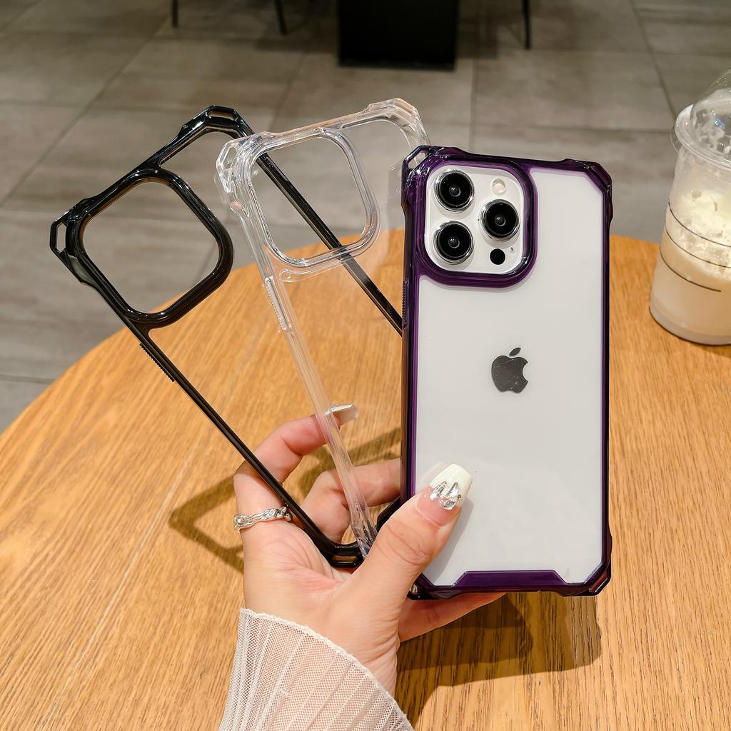 Four Corner Airbag Clear Phone Case For Apple iPhone 17 16 15 14 13 12 11 Pro Max Soft TPU Transparent Cover Protective Shell
