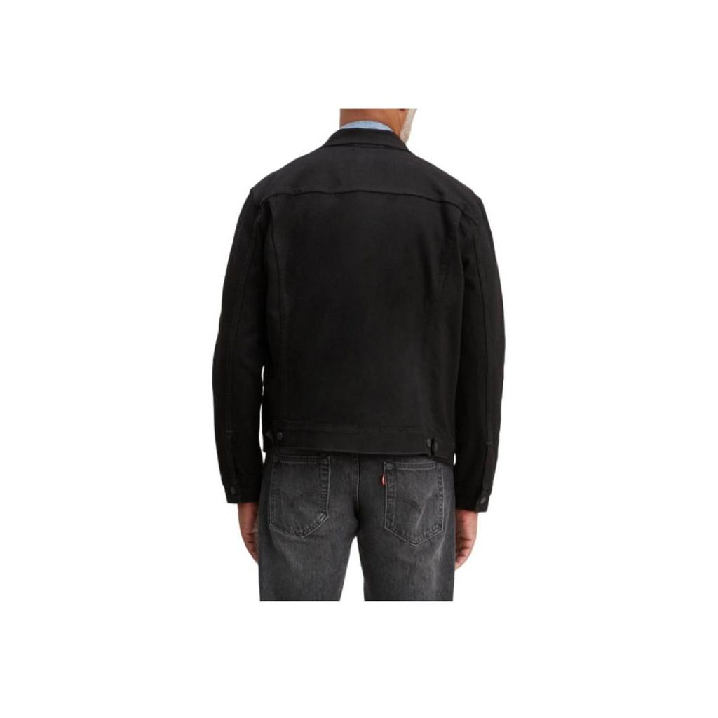 Levis Solid Color Point Collar Single Breasted Long Sleeve Jacket Men Jackets Black 72334-0403