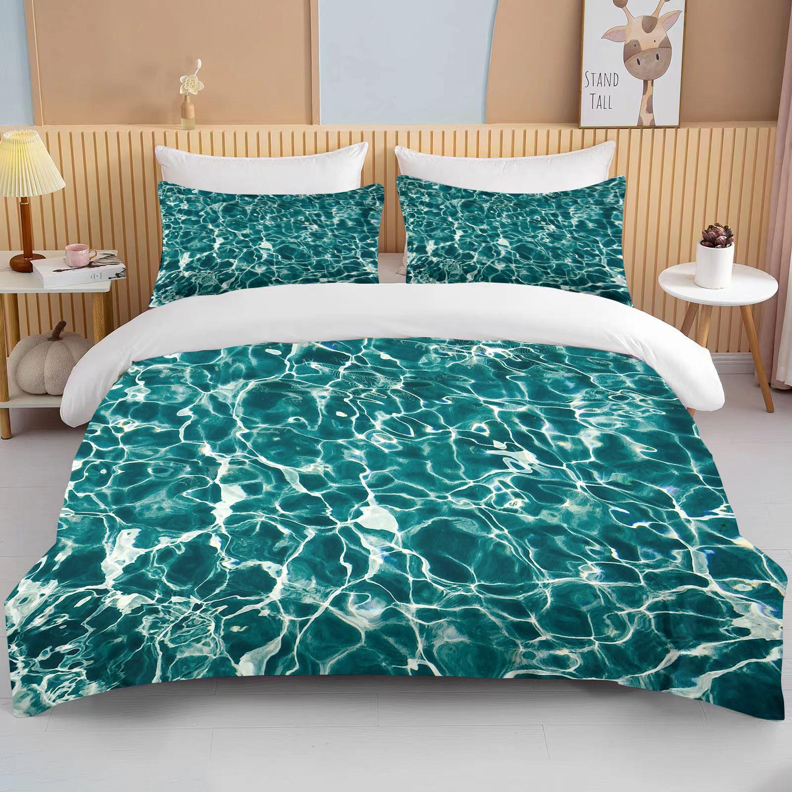 

Nature s Water Source Bedding 3 Piece Set king size double bed bedding set microfiber or polyester duvet cover set EU single(135x200cm)