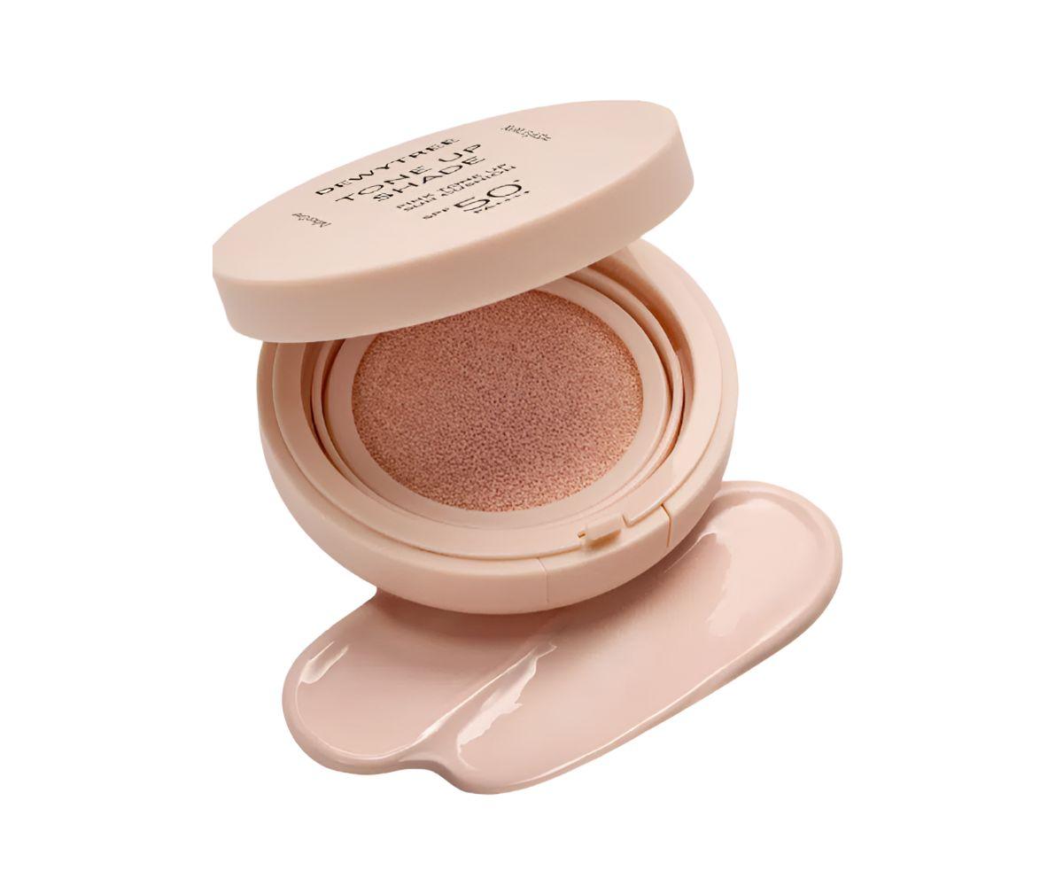 

DEWYTREE Tone Up Shade Sun Cushion SPF50+ PA++++ 15g Color Correcting UV Protection (Pink, Purple, Green) 01 Pink