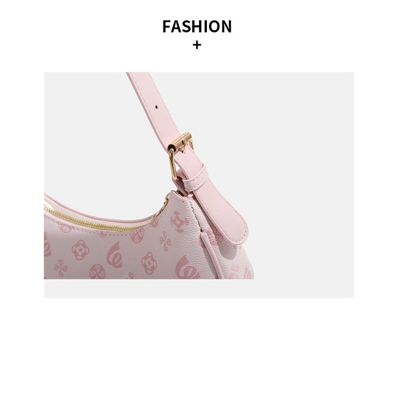 New Fashion Moon Shape Print Ladies Underarm Purse, Chic All-Match Multiway Top Handle Shoulder Bag For Daily Outfit