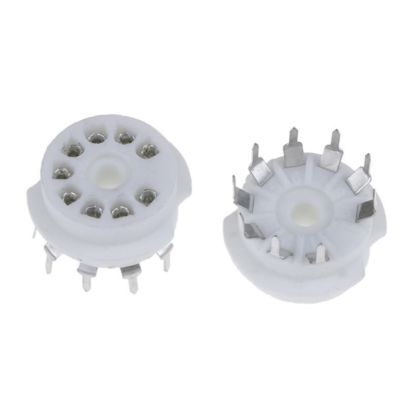 1 Pcs Gold Plated 9Pin Pcb Ceramic Tube Socket Valve Base For 12Ax7 12Au7 Ecc8383