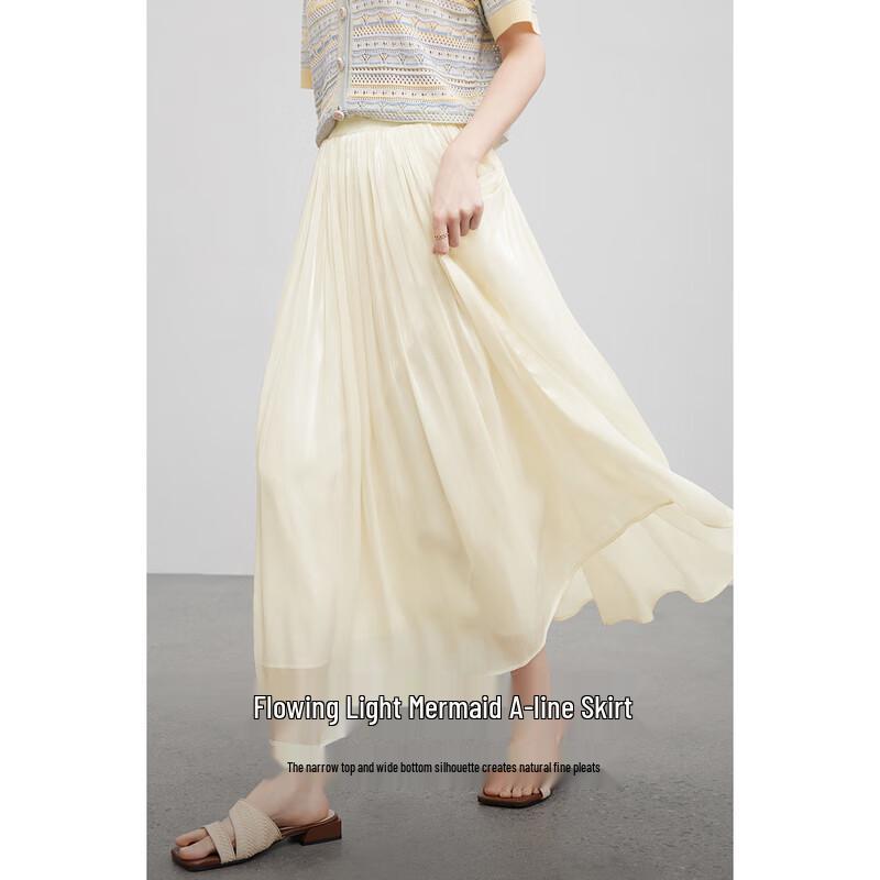 Shangdu Bila Elegant Drape A-Line Midi Skirt