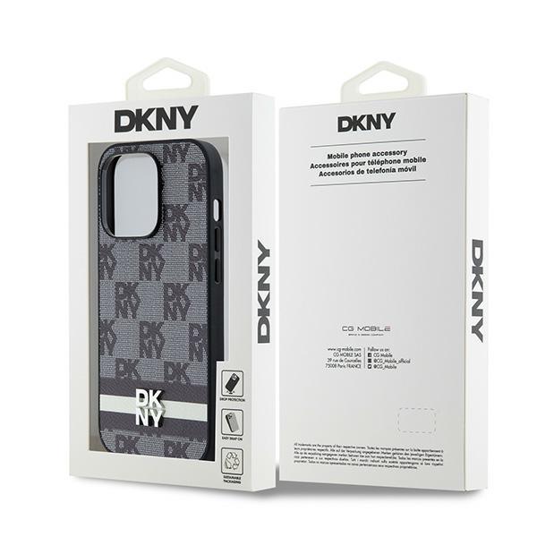 Dkny Dkhcp14Lpcptssk Iphone 14 Pro6.1 Czarny/Black Hardcase Leather Checkered Mono Pattern & Printed Stripes