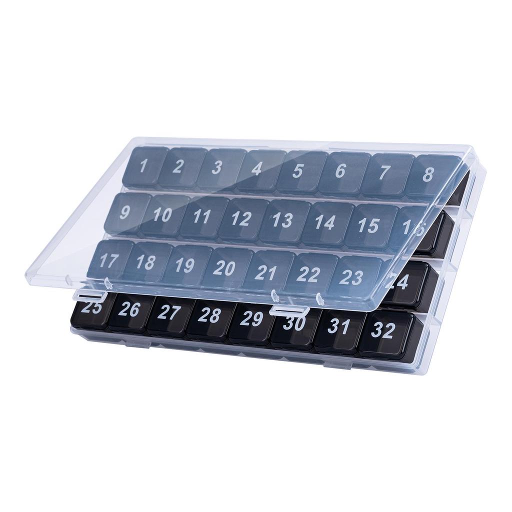 Large Capacity 32-Grid Monthly Pill Organizer Box