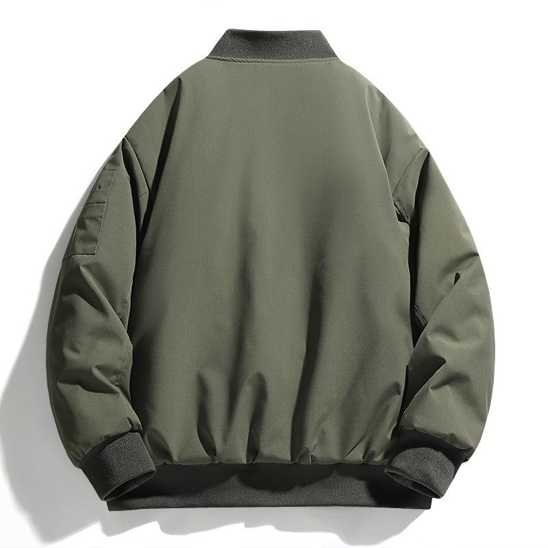 Autumn and Winter New Thickened Cotton-padded Air Force Pilot Jacket Men's Locomotive Solid Color Men's Coat