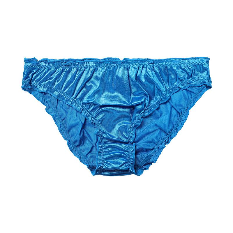 Comfortable super elastic satin satin panties low waist sexy soft pure cotton crotch breathable European and American panties women