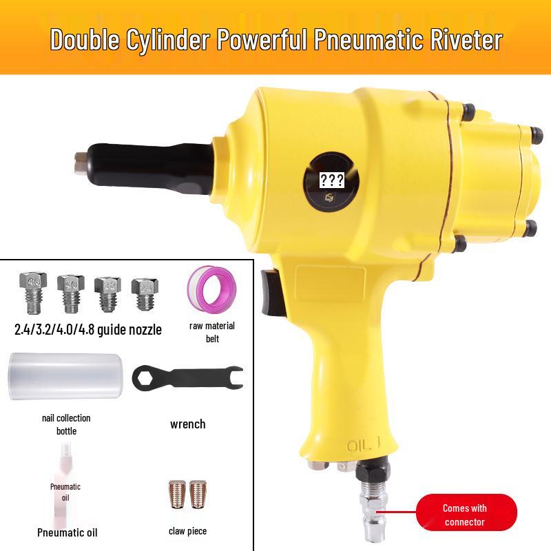 Pneumatic Aluminum Rivet Gun, Pistol-Type Self-Priming Riveting Tool
