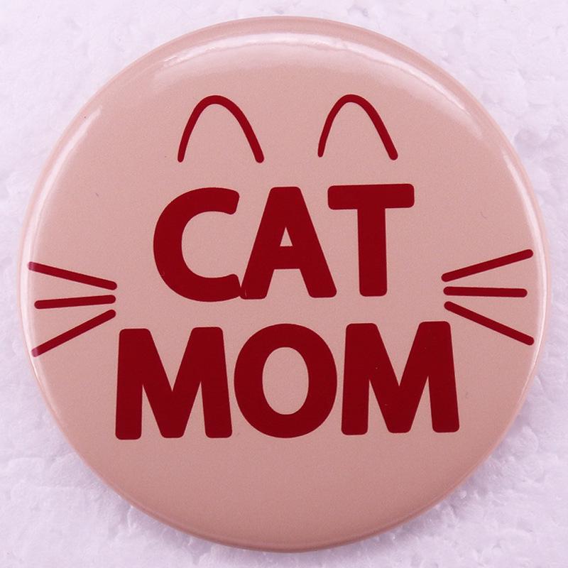 Cat Mom Tin Badge Pin